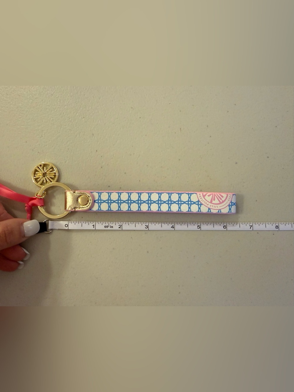 Lilly Pulitzer Strap Keychain in ‘Frenchie Blue Caning’ - *NWT* - Picture 11 of 16